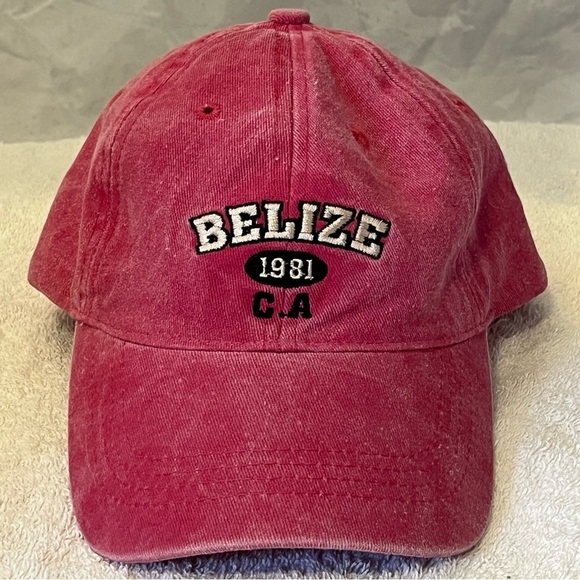 Lucky 7 for Travel Belize 1981 C.A. Pink Adjustable Cotton Ball Cap - Picture 15 of 15